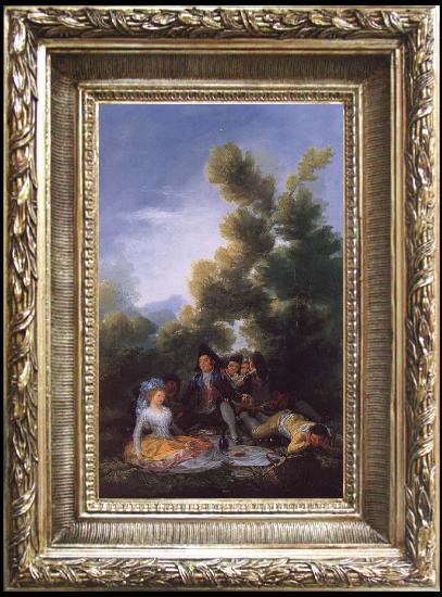 framed  Francisco de Goya A Picnic, Ta021s